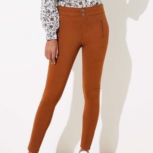 LOFT high waist skinny sateen pants in fresh espresso